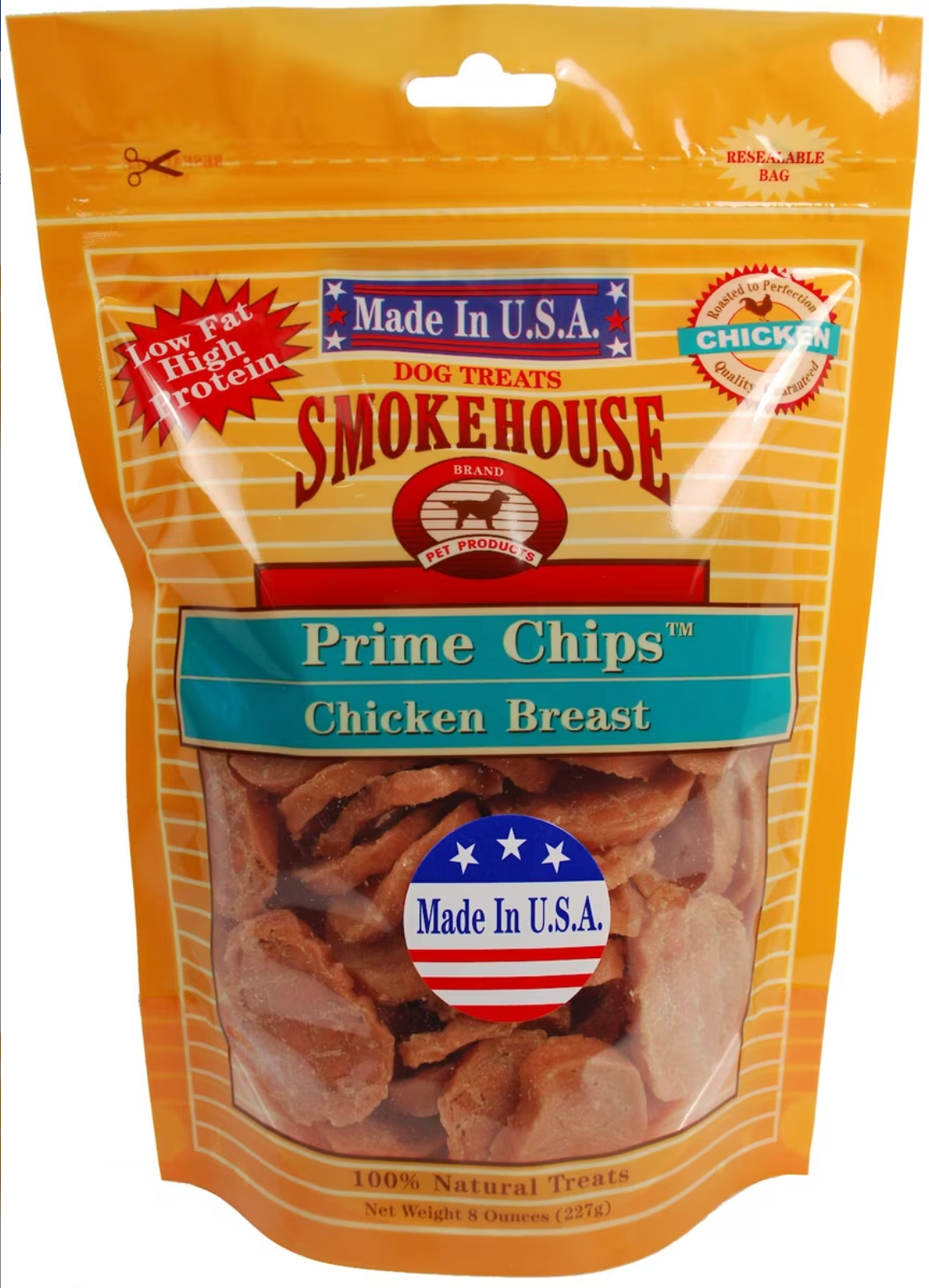 Smokehouse USA Chicken Breast Prime Chips Dog Treats, 8-oz bag